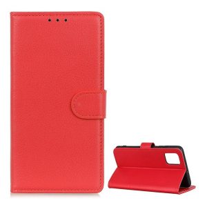 Tok álló, bőr hatású (FLIP, oldalra nyíló, asztali tartó funkció, prémium) PIROS Xiaomi Mi 10T Pro 5G, Xiaomi Mi 10T 5G