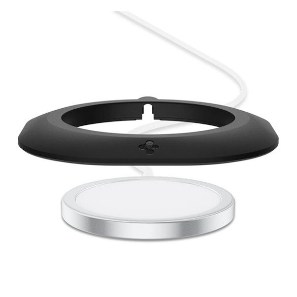 SPIGEN MAGFIT szilikon tartó (csúszásgátló talp, MagSafe) FEKETE 