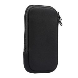   Tok álló, textil (univerzális, ütésálló belső, cipzáras, 6.7-6.9" méret + nyakpánt) FEKETE