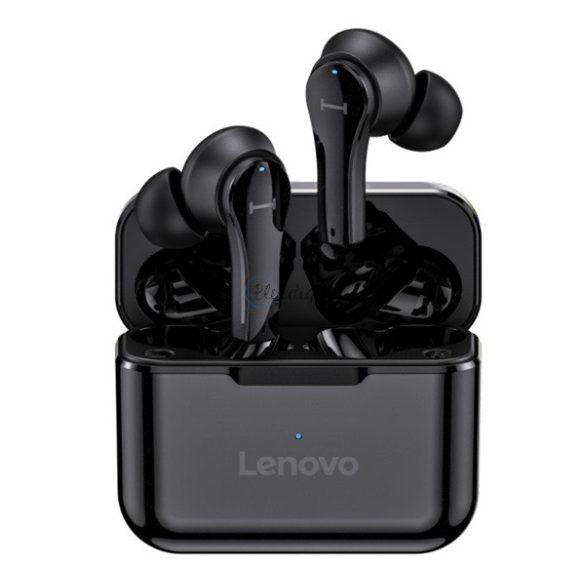 LENOVO QT82 bluetooth fülhallgató SZTEREO (v5.0, TWS, mikrofon, LED jelzés + töltőtok) FEKETE