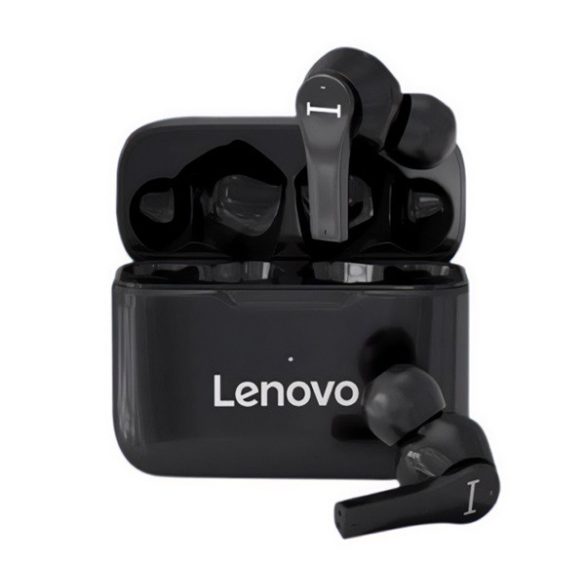 LENOVO QT82 bluetooth fülhallgató SZTEREO (v5.0, TWS, mikrofon, LED jelzés + töltőtok) FEKETE