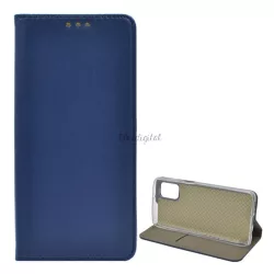   Tok álló, bőr hatású (FLIP, oldalra nyíló, asztali tartó funkció) SÖTÉTKÉK Samsung Galaxy M31s (SM-M317F)
