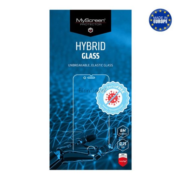 MYSCREEN DIAMOND HYBRIDGLASS BacteriaFREE képernyővédő üveg (flexibilis, antibakteriális, 3H, NEM íves) ÁTLÁTSZÓ Huawei P Smart (2021), Honor 10X Lite