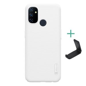 NILLKIN SUPER FROSTED műanyag telefonvédő (gumírozott, érdes felület + asztali tartó) FEHÉR OnePlus Nord N100