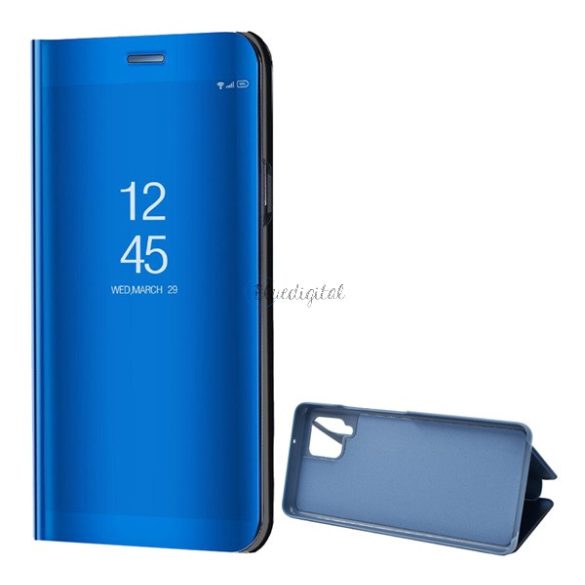Tok álló (aktív FLIP, oldalra nyíló, asztali tartó funkció, tükrös felület, Mirror View Case) KÉK Samsung Galaxy A42 5G (SM-A425F)