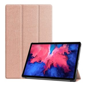 Tok álló, bőr hatású (aktív FLIP, oldalra nyíló, TRIFOLD, asztali tartó) ROZÉARANY Lenovo Tab P11 (TB-J606F), Lenovo Tab P11 5G (TB-J607Z), Lenovo Tab P11 Plus (TB-J616F)