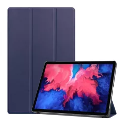   Tok álló, bőr hatású (aktív FLIP, oldalra nyíló, TRIFOLD, asztali tartó) SÖTÉTKÉK Lenovo Tab P11 (TB-J606F), Lenovo Tab P11 5G (TB-J607Z), Lenovo Tab P11 Plus (TB-J616F)