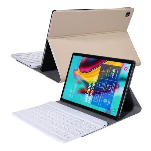 Tok álló, bőr hatású (FLIP, bluetooth billentyűzet, asztali tartó, QWERTY, GP-FBP615TG kompatibilis) ARANY SamsungGalaxy Tab S6 Lite 10.4 LTE (SM-P619) 2022, Galaxy Tab S6 Lite 10.4 WIFI (SM-P6