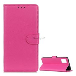   Tok álló, bőr hatású (FLIP, oldalra nyíló, asztali tartó funkció, prémium) RÓZSASZÍN LG K52 (LMK520), LG K62 (LMK525)