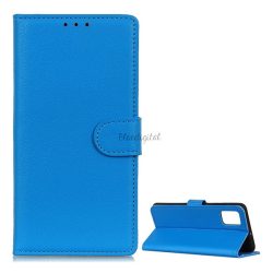   Tok álló, bőr hatású (FLIP, oldalra nyíló, asztali tartó funkció, prémium) VILÁGOSKÉK LG K52 (LMK520), LG K62 (LMK525)