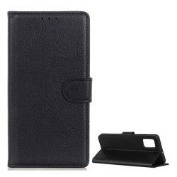   Tok álló, bőr hatású (FLIP, oldalra nyíló, asztali tartó funkció, prémium) FEKETE Samsung Galaxy A52 4G (SM-A525F), Samsung Galaxy A52 5G (SM-A526F), Samsung Galaxy A52s 5G (SM-A528)