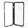 Alumínium telefonvédő (mágneses, közepesen ütésálló, edzett üveg hátlap, 9H) FEKETE Apple iPhone 12 Pro Max