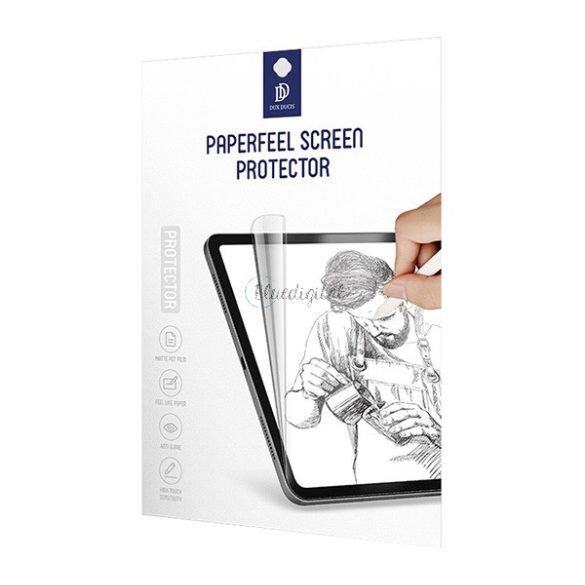 DUX DUCIS PAPERFEEL képernyővédő fólia (full screen, íves, 0.15mm, ujjlenyomat mentes, papír hatás) ÁTLÁTSZÓ Apple IPAD Pro 11 (2018), Apple IPAD Pro 11 (2020), Apple IPAD Air 2020 (Air 4),