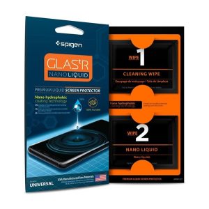 SPIGEN GLASTR NANO LIQUID képernyővédő FOLYÉKONY / KENHETŐ (nanotechnológia, karcálló, 9H, buborékmentes felület) univerzális