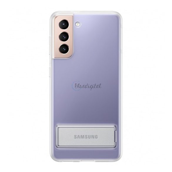 SAMSUNG műanyag telefonvédő (dupla rétegű, gumírozott, asztali tartó funkció) ÁTLÁTSZÓ Samsung Galaxy S21 Plus (SM-G996) 5G