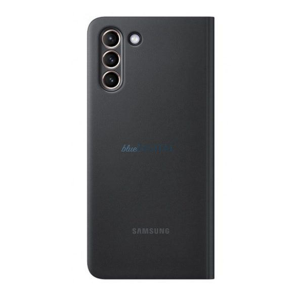 SAMSUNG tok álló (aktív FLIP, oldalra nyíló, Clear View Cover) FEKETE Samsung Galaxy S21 Plus (SM-G996) 5G