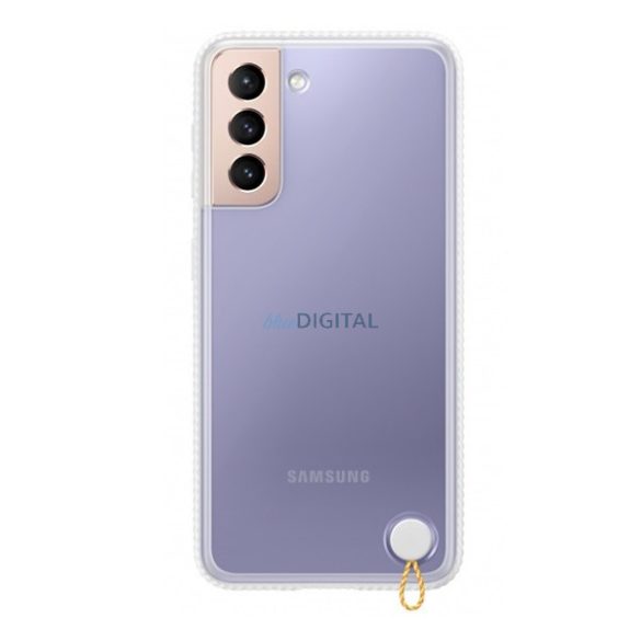 SAMSUNG szilikon telefonvédő (átlátszó hátlap, ütésálló keret) FEHÉR Samsung Galaxy S21 (SM-G991) 5G