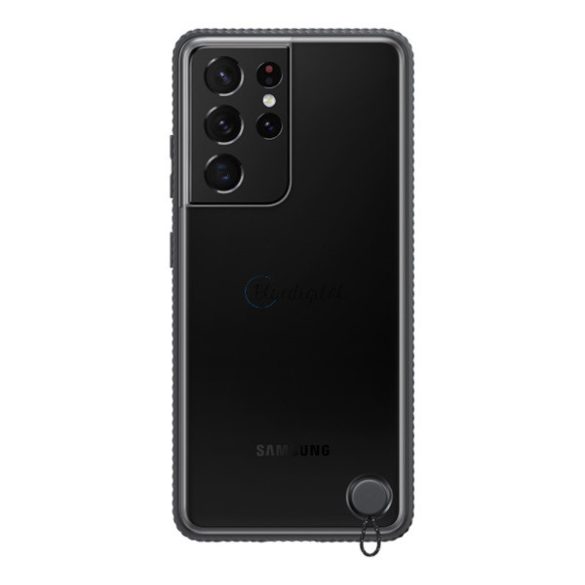 SAMSUNG szilikon telefonvédő (átlátszó hátlap, ütésálló keret) FEKETE Samsung Galaxy S21 Ultra (SM-G998) 5G
