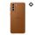 SAMSUNG műanyag telefonvédő (valódi bőr hátlap) BARNA Samsung Galaxy S21 Plus (SM-G996) 5G
