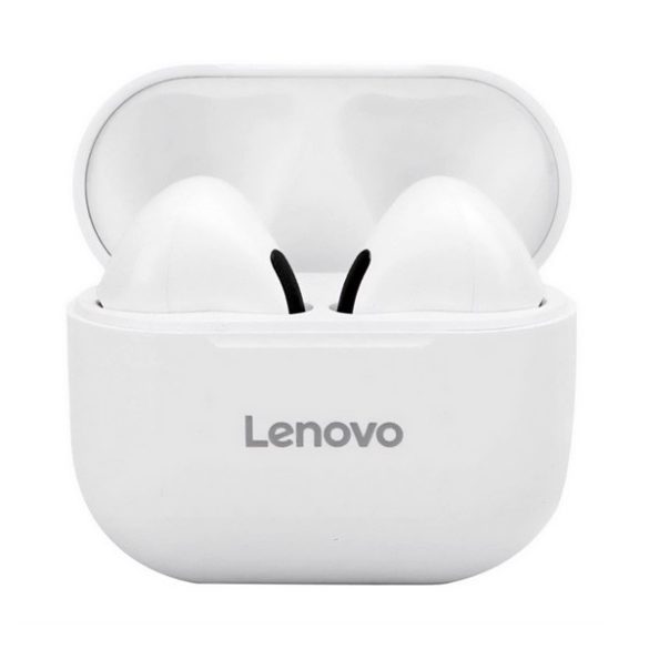 LENOVO LIVEPODS LP40 bluetooth fülhallgató SZTEREO (v5.0, TWS, mikrofon, zajszűrő + töltőtok) FEHÉR