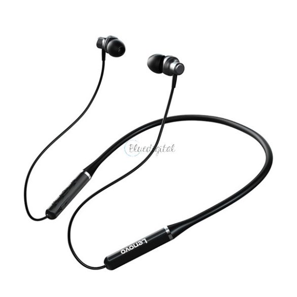 LENOVO HE05 bluetooth fülhallgató SZTEREO (V5.0, nyakba akasztható, cseppálló, mikrofon, zajszűrő, SPORT) FEKETE