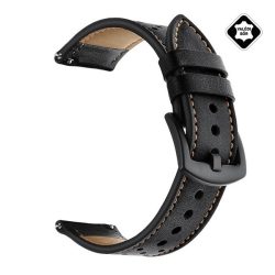   Pótszíj (univerzális, 20mm, valódi bőr, légáteresztő) FEKETE 