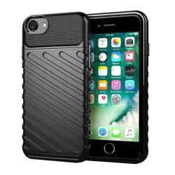   Szilikon telefonvédő (közepesen ütésálló, csíkos, dombor minta) FEKETE Apple iPhone 7 4.7, Apple iPhone SE 2 (2020), Apple iPhone 8 4.7, Apple iPhone SE 3 (2022)