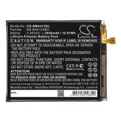   CAMERON SINO Li-Polymer akku (3.85V/2850mAh, Samsung EB-BA415ABY kompatibilis) FEKETE Samsung Galaxy A41 (SM-A415F)
