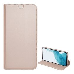   Tok álló, bőr hatású (FLIP, oldalra nyíló, asztali tartó funkció) ROZÉARANY 2 Samsung Galaxy A02s (SM-A025F)