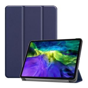 Tok álló, bőr hatású (aktív FLIP, oldalra nyíló, TRIFOLD, asztali tartó) SÖTÉTKÉK Apple IPAD Pro 11 (2020), Apple IPAD Pro 11 (2021), Apple IPAD Pro 11 (2018)