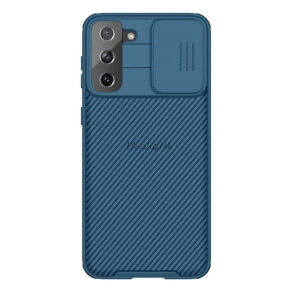 NILLKIN CAMSHIELD PRO műanyag telefonvédő (szilikon keret, közepesen ütésálló, kamera védelem, csíkos minta) SÖTÉTKÉK Samsung Galaxy S21 Plus (SM-G996) 5G