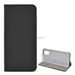   Tok álló, bőr hatású (FLIP, oldalra nyíló, asztali tartó funkció, rombusz minta) FEKETE Samsung Galaxy M51 (SM-M515F)
