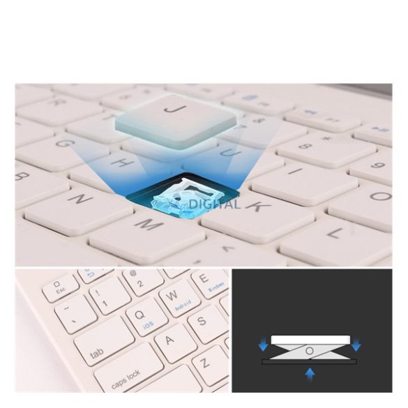 Bluetooth billentyűzet (asztali tartó, QWERTY, angol nyelvű, multipoint 2 eszköz) FEHÉR