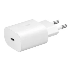   SAMSUNG hálózati töltő Type-C aljzat (25W, PD gyorstöltő 3.0) FEHÉR 