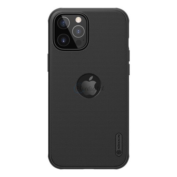 NILLKIN SUPER FROSTED PRO MAGNETIC műanyag telefonvédő (közepesen ütésálló, Magsafe rögzítésű, logó kivágás) FEKETE Apple iPhone 12 Pro Max