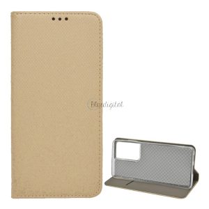 Tok álló, bőr hatású (FLIP, oldalra nyíló, asztali tartó funkció, rombusz minta) ARANY Samsung Galaxy S21 Ultra (SM-G998) 5G