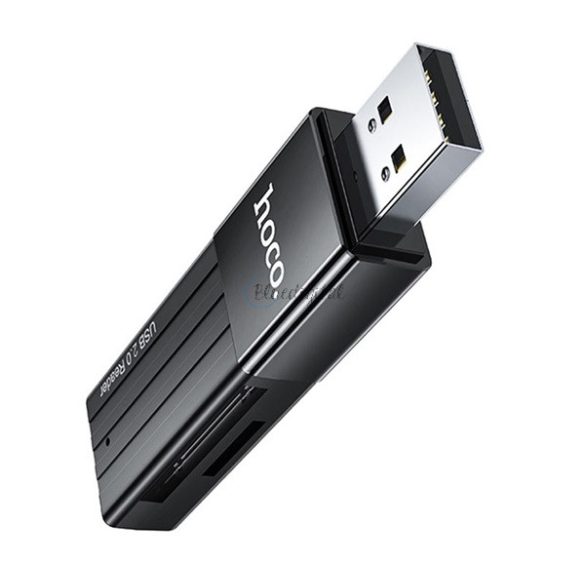 HOCO HB20 kártyaolvasó (USB 2.0/Nano/MicroSD) FEKETE