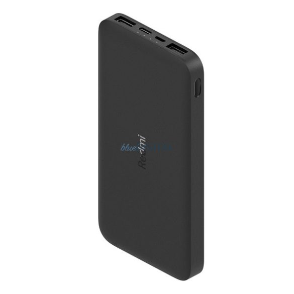 XIAOMI Redmi PowerBank Dual vésztöltő 2 USB+Type-C+microUSB aljzat (10000mAh, 10W, gyorstöltő) FEKETE