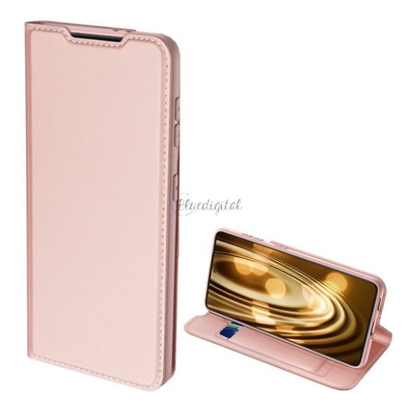 DUX DUCIS SKIN PRO tok álló, bőr hatású (FLIP, oldalra nyíló, bankkártya tartó, asztali tartó funkció) ROZÉARANY Samsung Galaxy S21 Plus (SM-G996) 5G