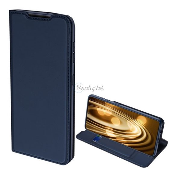 DUX DUCIS SKIN PRO tok álló, bőr hatású (FLIP, oldalra nyíló, bankkártya tartó, asztali tartó funkció) SÖTÉTKÉK Samsung Galaxy S21 Plus (SM-G996) 5G