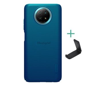 NILLKIN SUPER FROSTED műanyag telefonvédő (gumírozott, érdes felület + asztali tartó) SÖTÉTKÉK Xiaomi Redmi Note 9 5G