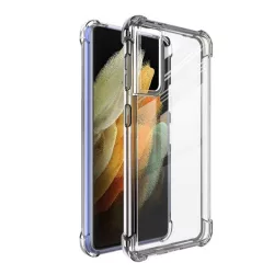   Szilikon telefonvédő (közepesen ütésálló, légpárnás sarok) ÁTLÁTSZÓ Samsung Galaxy S21 (SM-G991) 5G