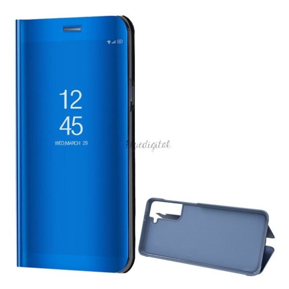 Tok álló (aktív FLIP, oldalra nyíló, asztali tartó funkció, tükrös felület, Mirror View Case) KÉK Samsung Galaxy S21 Plus (SM-G996) 5G