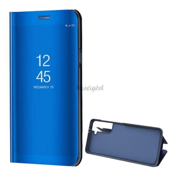 Tok álló (aktív FLIP, oldalra nyíló, asztali tartó funkció, tükrös felület, Mirror View Case) KÉK Samsung Galaxy S21 (SM-G991) 5G