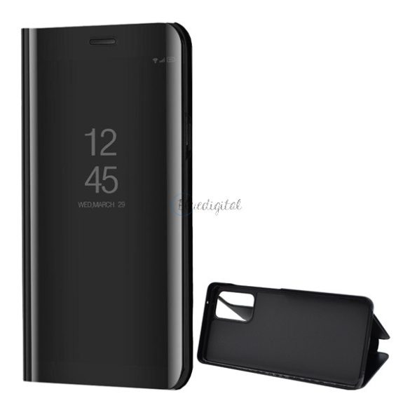 Tok álló (aktív FLIP, oldalra nyíló, asztali tartó funkció, tükrös felület, Mirror View Case) FEKETE Samsung Galaxy A72 5G (SM-A726F), Samsung Galaxy A72 4G (SM-A725F)
