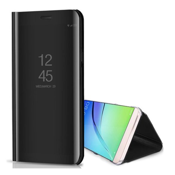Tok álló (aktív FLIP, oldalra nyíló, asztali tartó funkció, tükrös felület, Mirror View Case) FEKETE Samsung Galaxy A32 5G (SM-A326)