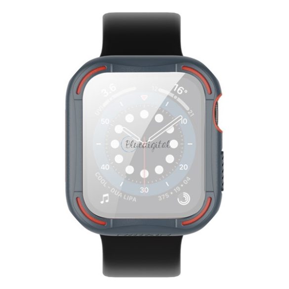 NILLKIN WATCH szilikon keret (BUMPER, ütésálló, edzett üveg előlap) SZÜRKE Apple Watch Series SE 40mm, Apple Watch Series 6 40mm, Apple Watch Series 4 40mm, Apple Watch Series 5 40mm
