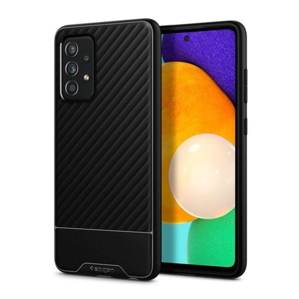 SPIGEN CORE ARMOR szilikon telefonvédő (közepesen ütésálló, kamera védelem, csíkos minta) FEKETE Samsung Galaxy A72 4G (SM-A725F), Samsung Galaxy A72 5G (SM-A726F)