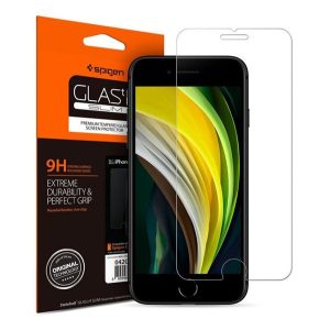 SPIGEN TR SLIM HD képernyővédő üveg (2.5D, karcálló, tok barát, ujjlenyomat mentes, ultravékony, 0.2mm, 9H) ÁTLÁTSZÓ Apple iPhone 8 4.7, Apple iPhone 7 4.7, Apple iPhone SE 2 (2020), Apple