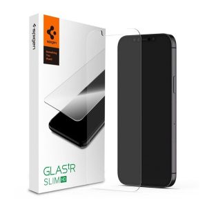 SPIGEN TR SLIM HD képernyővédő üveg (2.5D, karcálló, tok barát, ujjlenyomat mentes, ultravékony, 0.2mm, 9H) ÁTLÁTSZÓ Apple iPhone 12, Apple iPhone 12 Pro